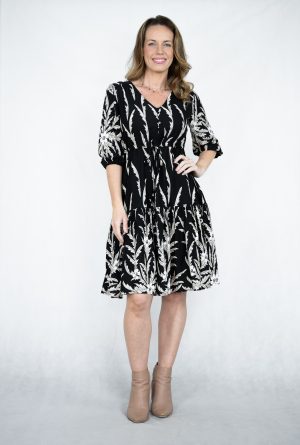 Black& Beige knee length dress from WILLOW TREE