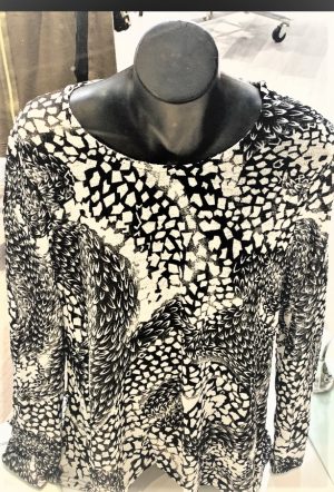 CKM BLACK & WHITE MESH TOP