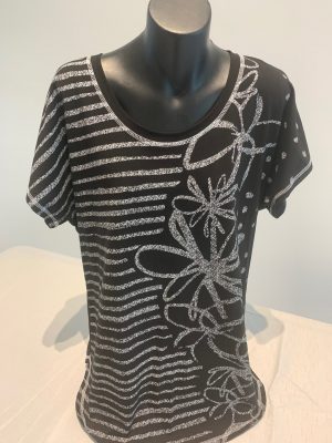 CAFFE LATTE BLACK & WHITE T SHIRT
