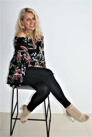 CKM Black floral multi off shoulder  top