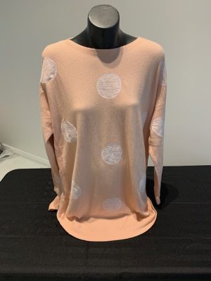 PEACH & WHITE LONG SLEEVED JUMPER FROM WILLOW TREE