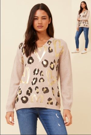BOTTEGA MODA CAMEL V NECK PULLOVER