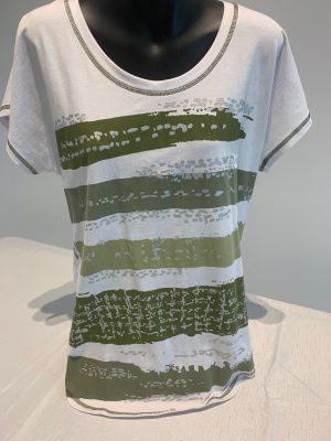 CAFFE LATTE KHAKI & SILVER BRUSH T SHIRT