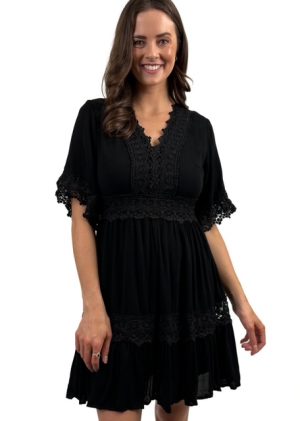 BLACK KNEE LENGTH DRESS FROM LORRAINE