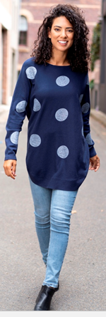 Navy & Silver  jumper from Willow Tree