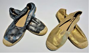 red cherry dull gold flats