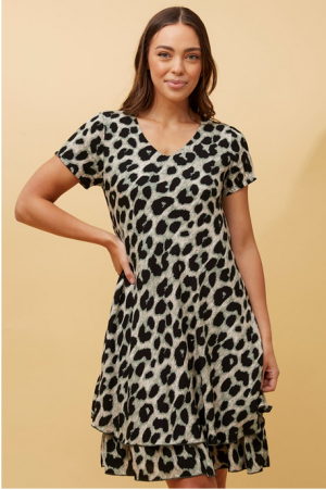 LEOPARD PRINT VISCOSE LEOPARD PRINT IN SAGE