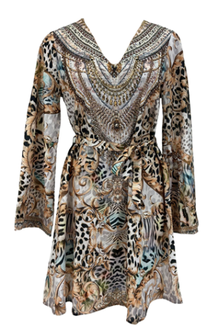 New knee length leopard print dress from Gems by Lorraine