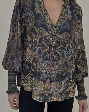 BLACK & GOLD LONG SLEEVE TOP FROM GEMS BY LORRAINE