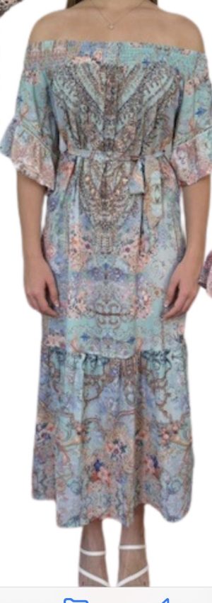 AQUA GEMS BY LORRAINE MAXI DRESS