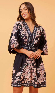 BLACK & PINK KNEE LENGTH DRESS FROM CKM